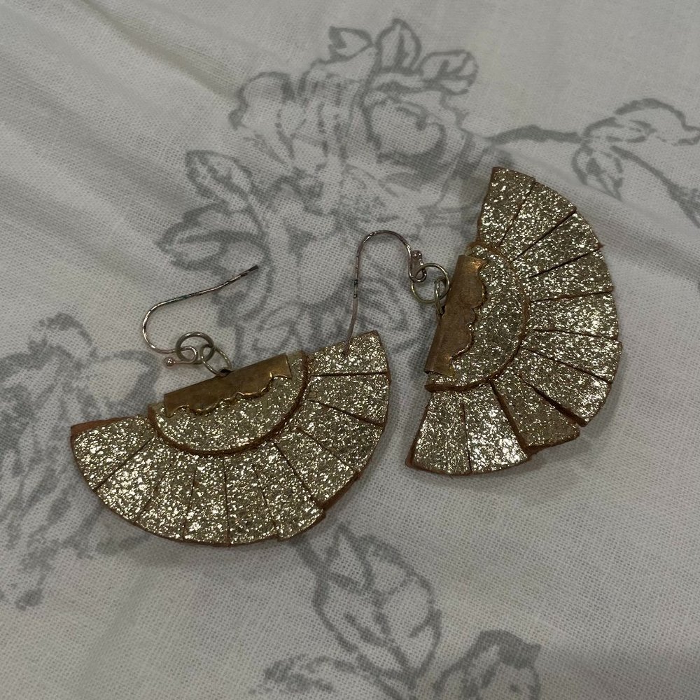 Gold Fan Earrings